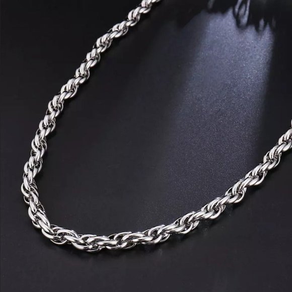 Accessories | 22 Mens 18k White Gold Twisted Rope Chain Necklace 22 ...